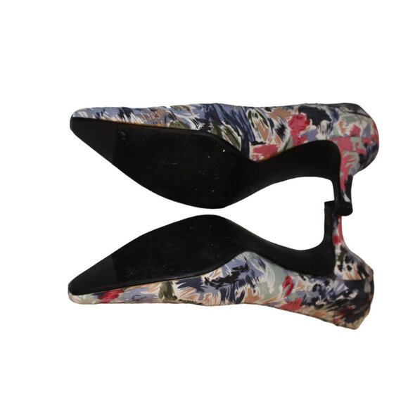 EASY STREET COMFY INSOLE FLORAL PUMPS KITTEN HEEL NEW 7WW hArD To FiNd SIZE - Picture 6 of 7